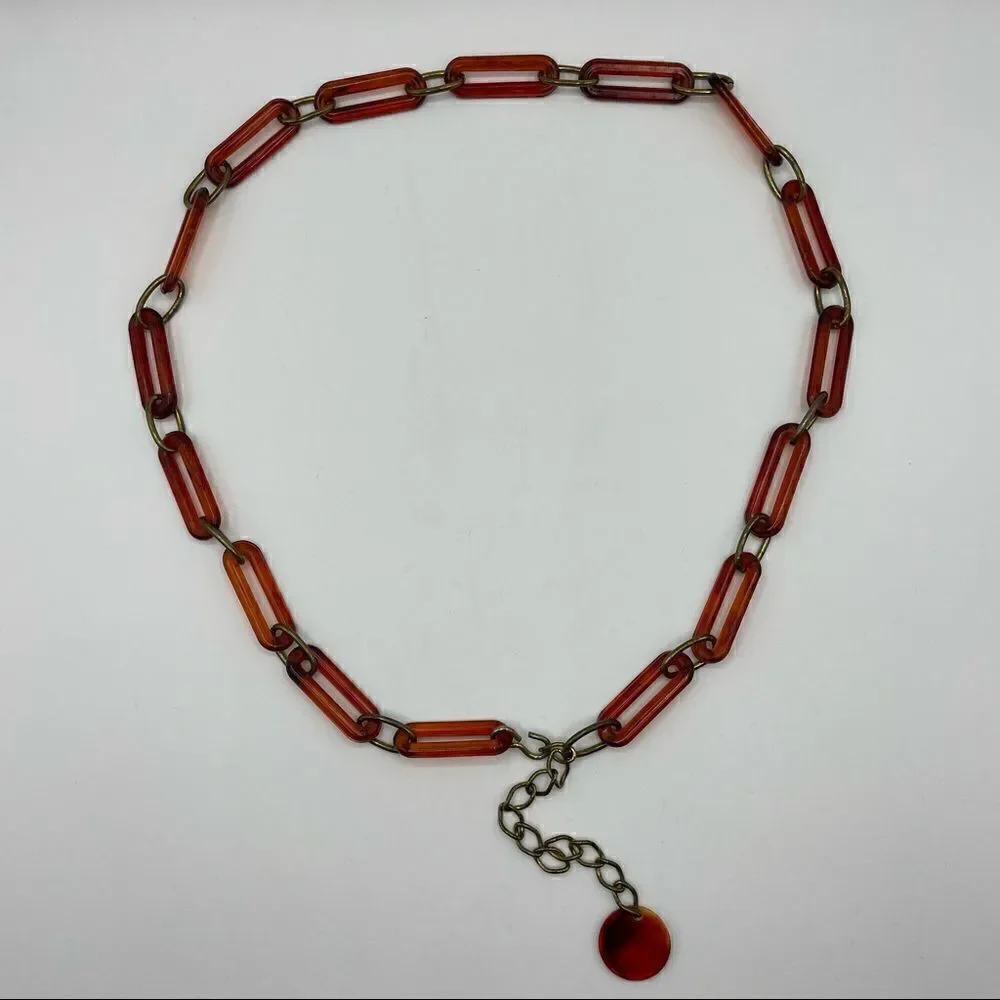 Vintage Plastic Tortoise Chain Link Belt